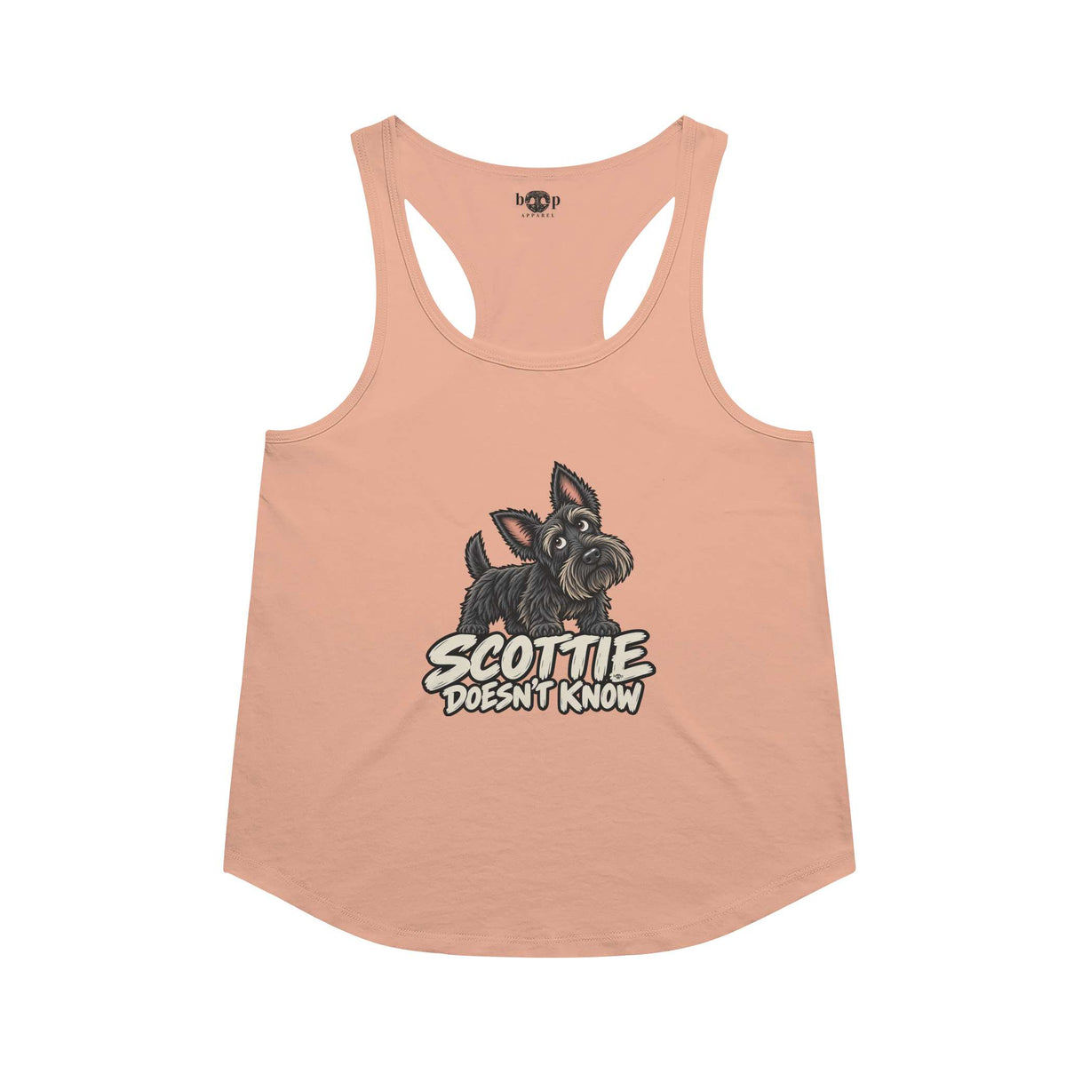 Scottie Doesn't Know Racerback Tank in Vintage Light Orange