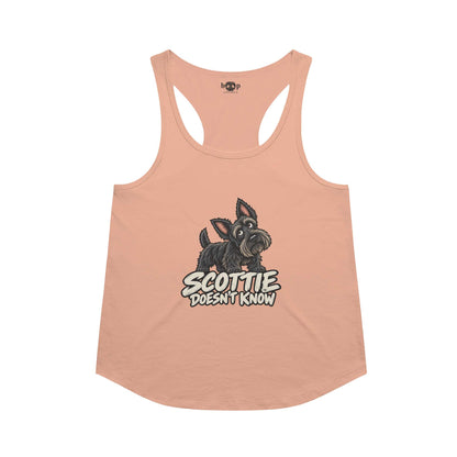 Scottie Doesn't Know Racerback Tank in Vintage Light Orange