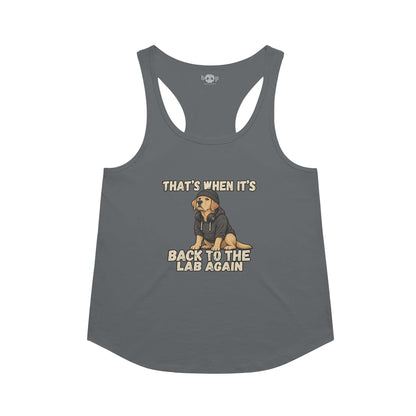 Back to the Lab Again Racerback Tank in Indigo