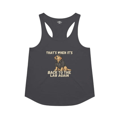Back to the Lab Again Racerback Tank in Vintage Black