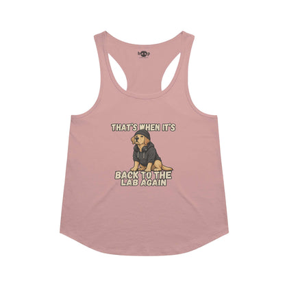 Back to the Lab Again Racerback Tank in Desert Pink