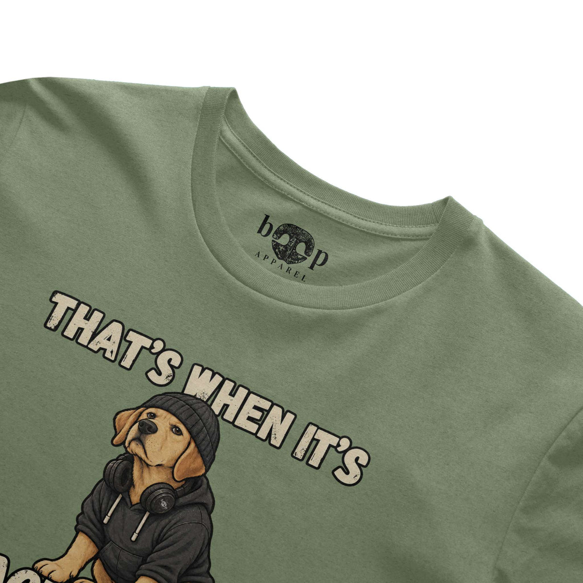 Back to the Lab Again Performance T in Military Green Triblend, alternate view 2
