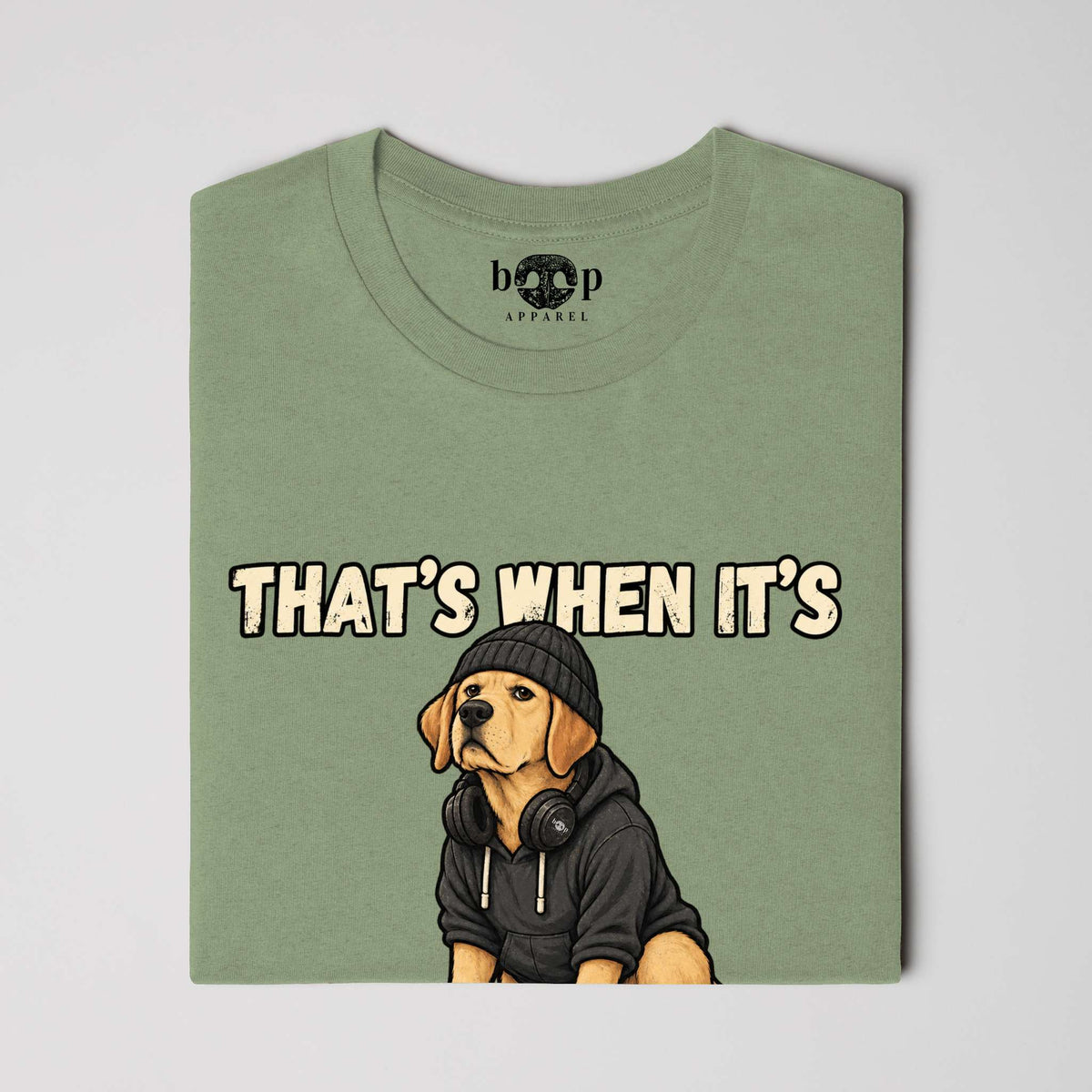 Back to the Lab Again Performance T in Military Green Triblend, alternate view 1