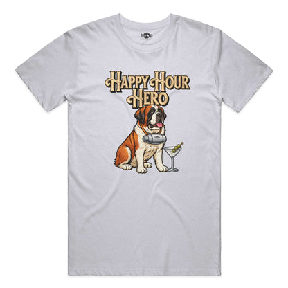 Happy Hour Hero Performance T in White Fleck Triblend