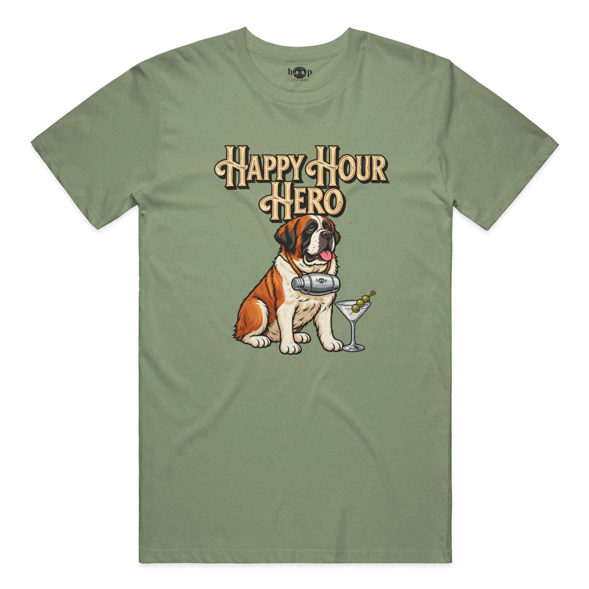 Happy Hour Hero Performance T in Military Green Triblend