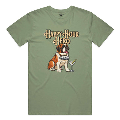 Happy Hour Hero Performance T in Military Green Triblend