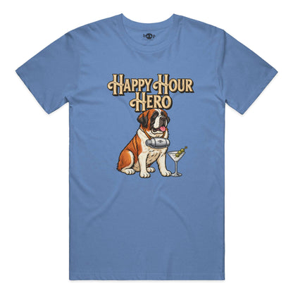Happy Hour Hero Everyday T in Heather Columbia Blue