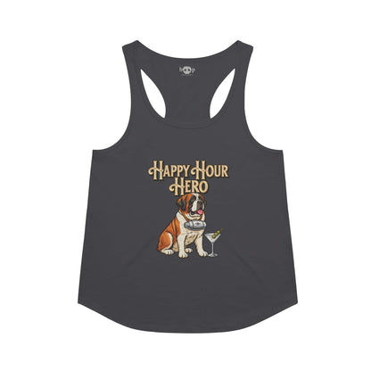 Happy Hour Hero Racerback Tank in Vintage Black