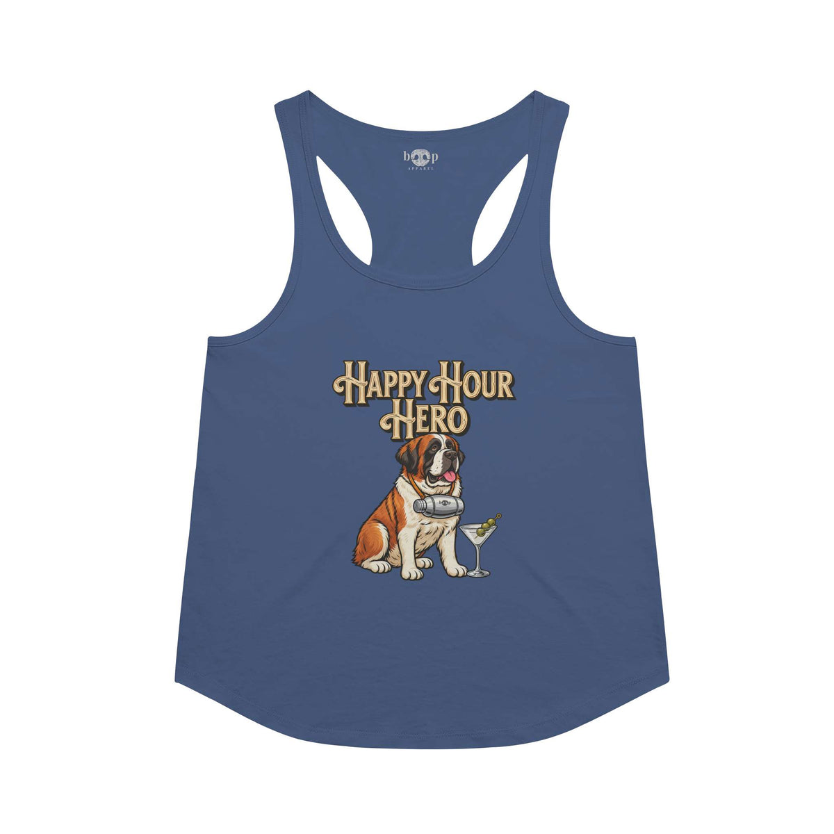 Happy Hour Hero Racerback Tank in Vintage Royal