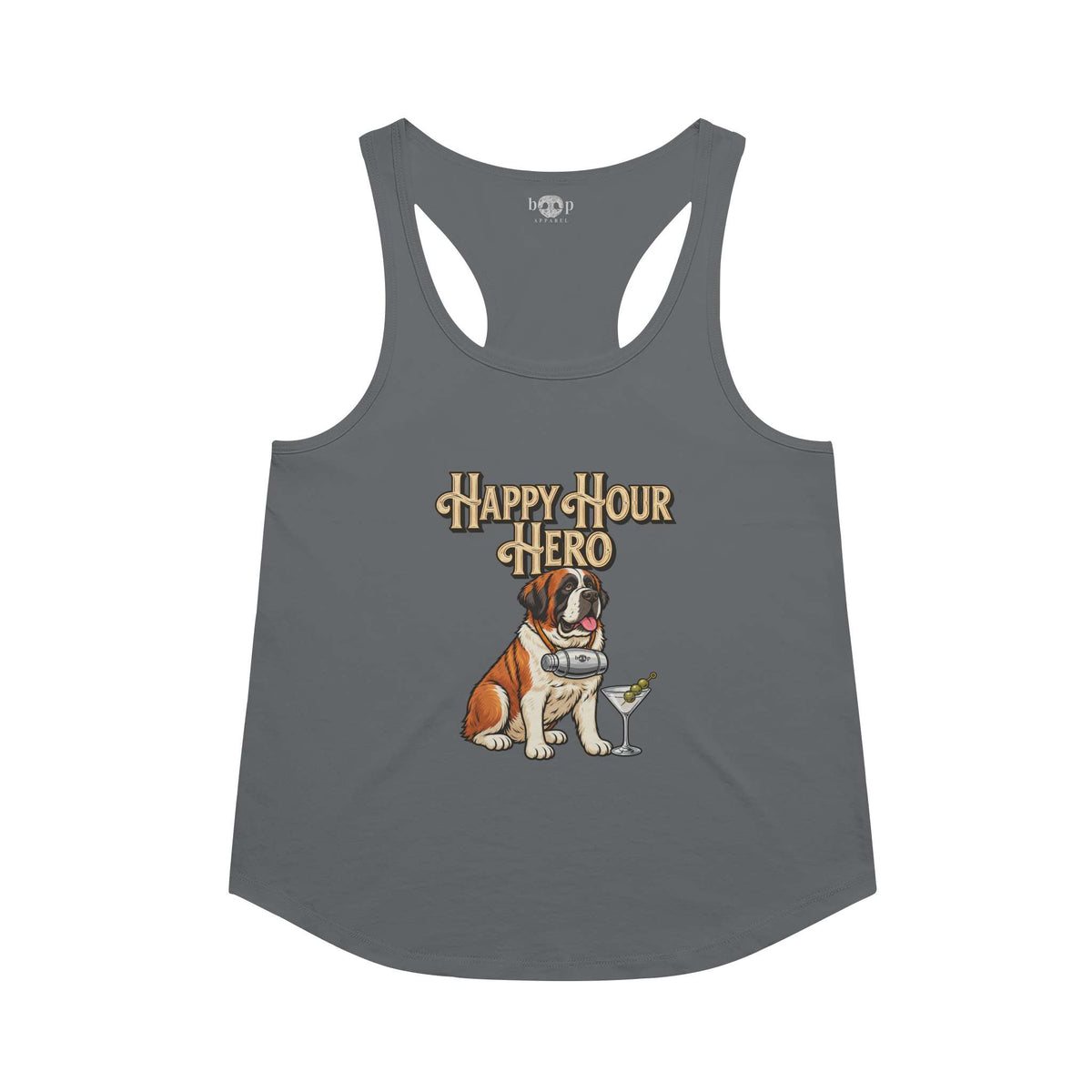 Happy Hour Hero Racerback Tank in Indigo
