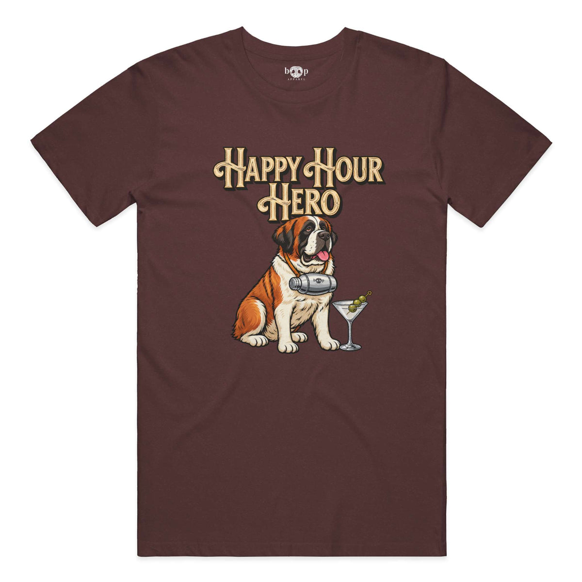 Happy Hour Hero Everyday T in Heather Cardinal