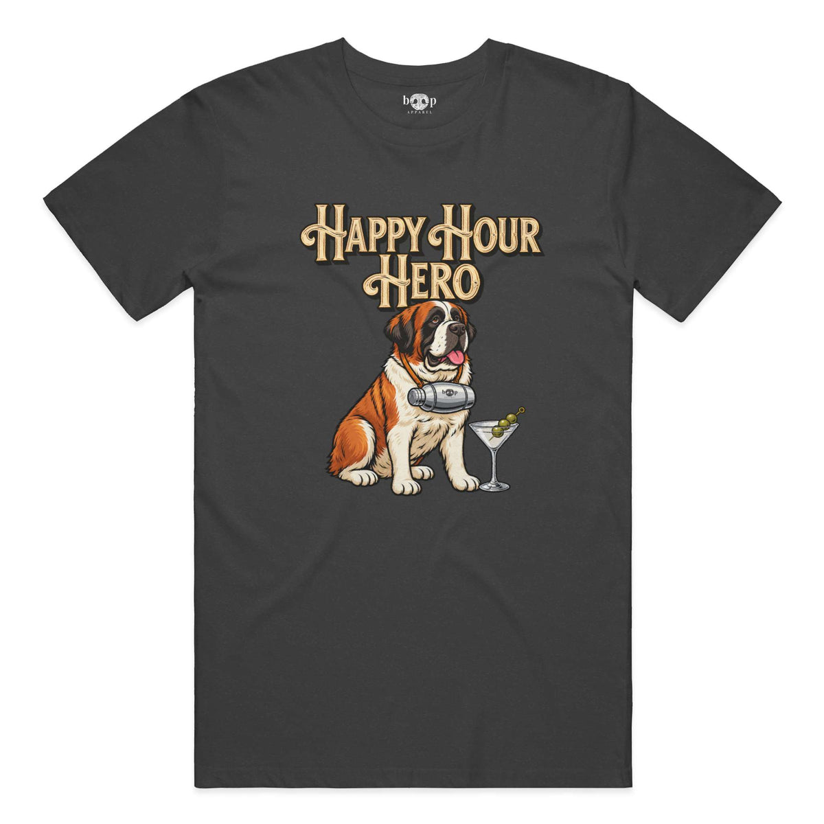 Happy Hour Hero Performance T in Solid Dark Grey Triblend