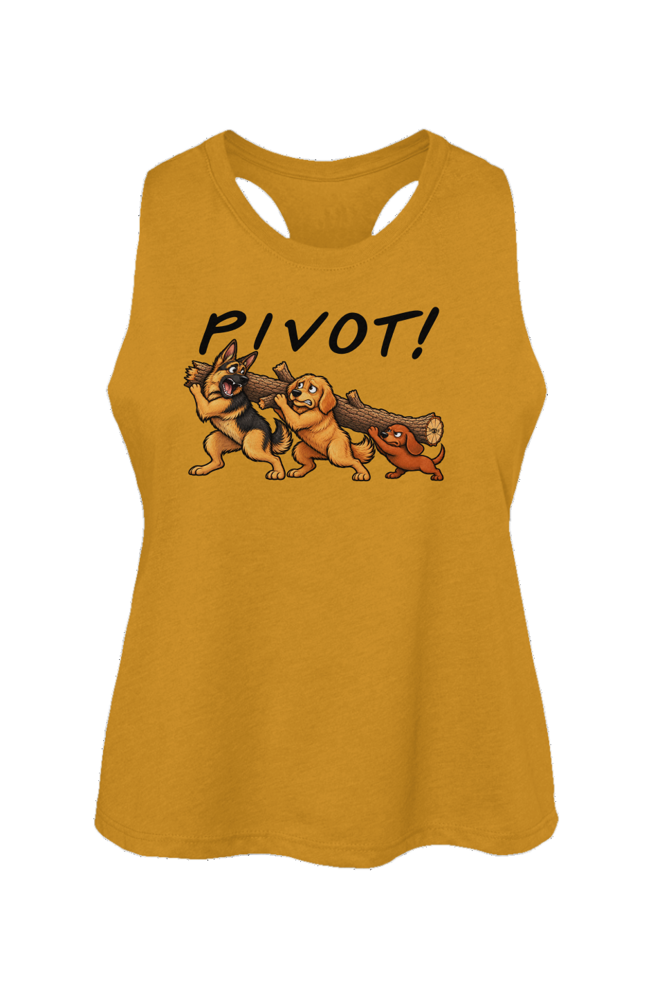 Pivot Crop Tank in Heather Mustard