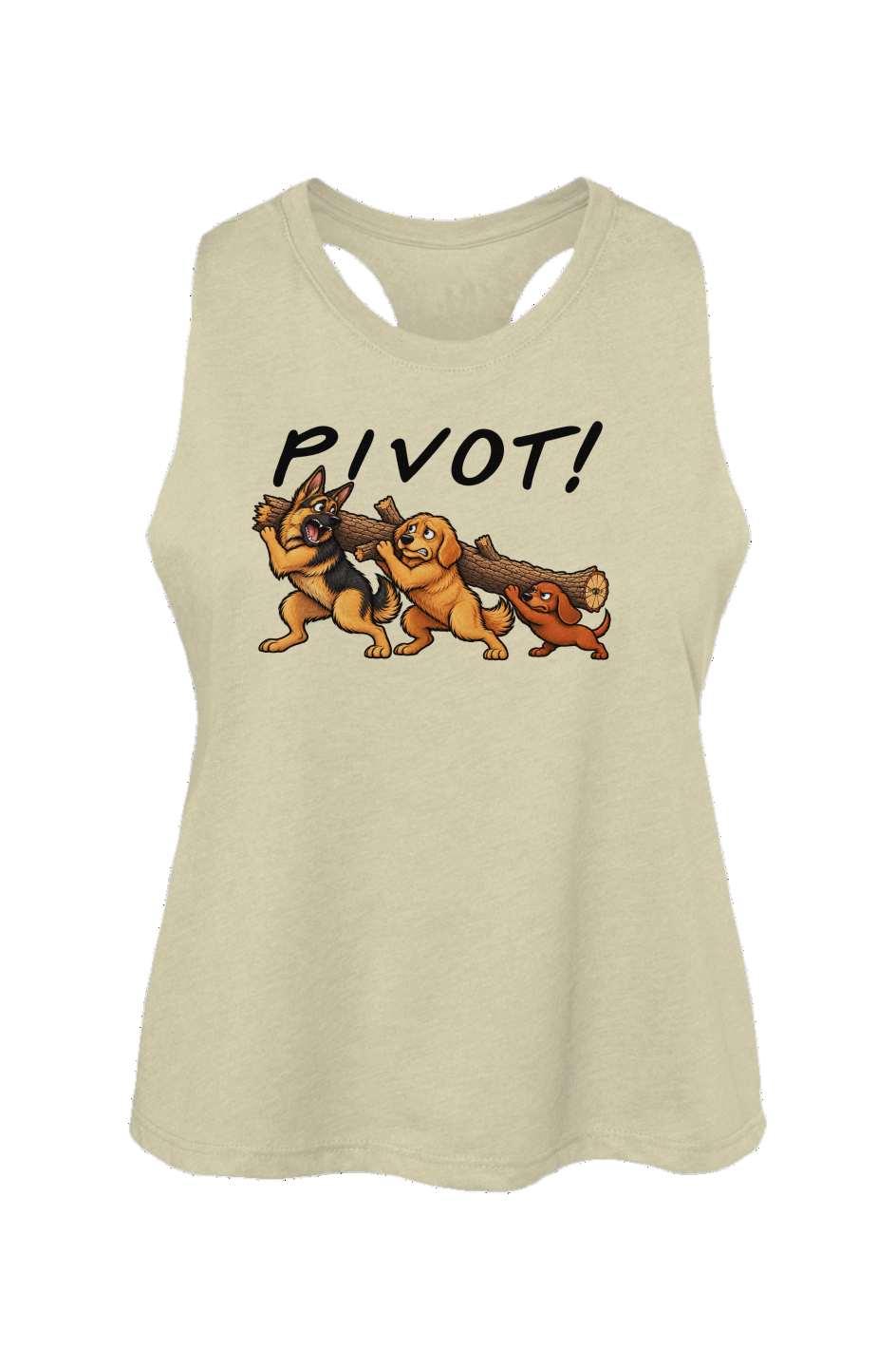 Pivot Crop Tank in Heather French Vanilla
