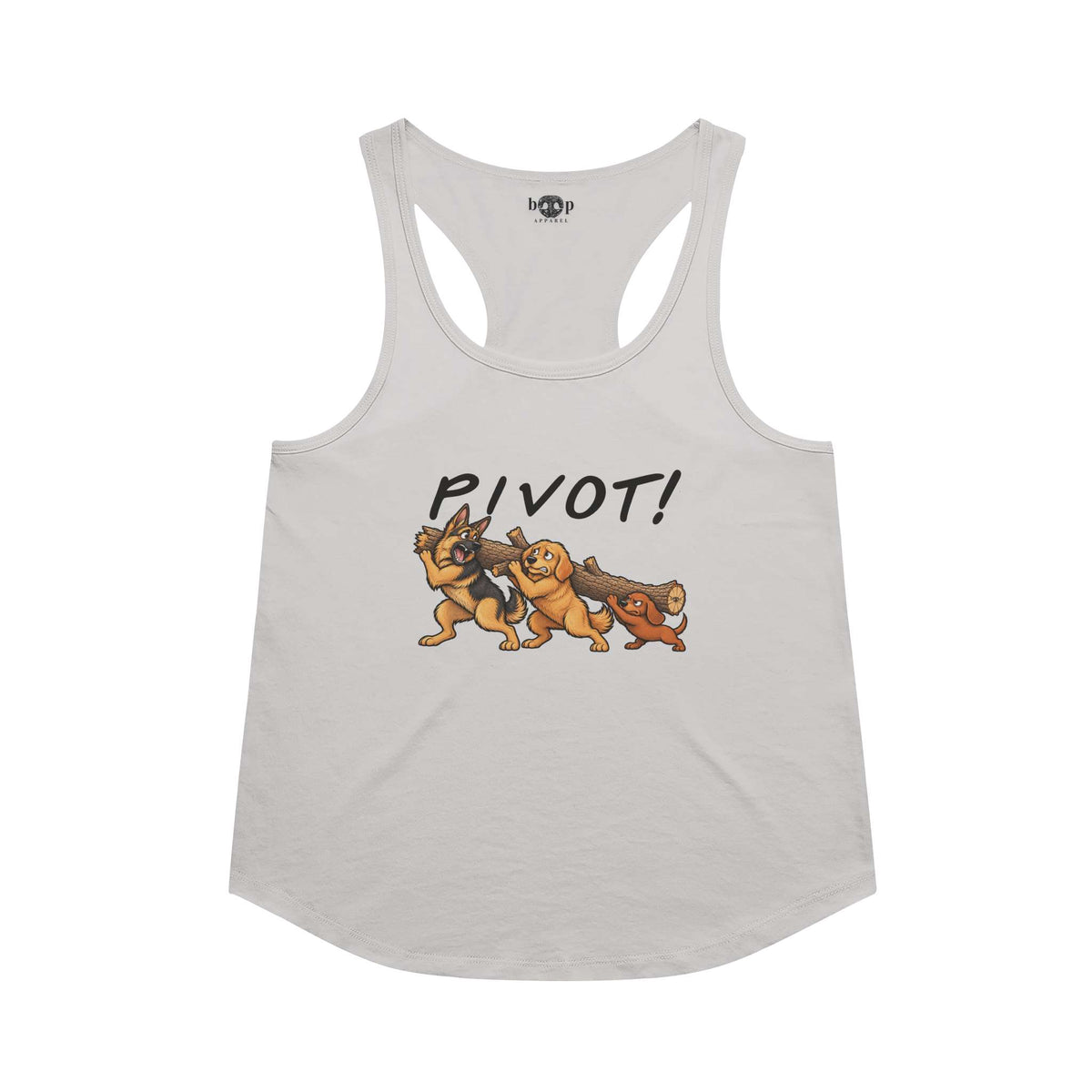 Pivot Racerback Tank in Heather White