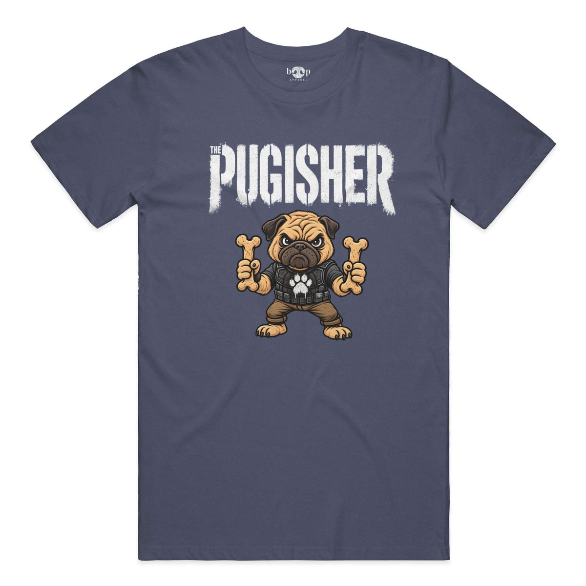 Pugisher Everyday T in Heather Navy