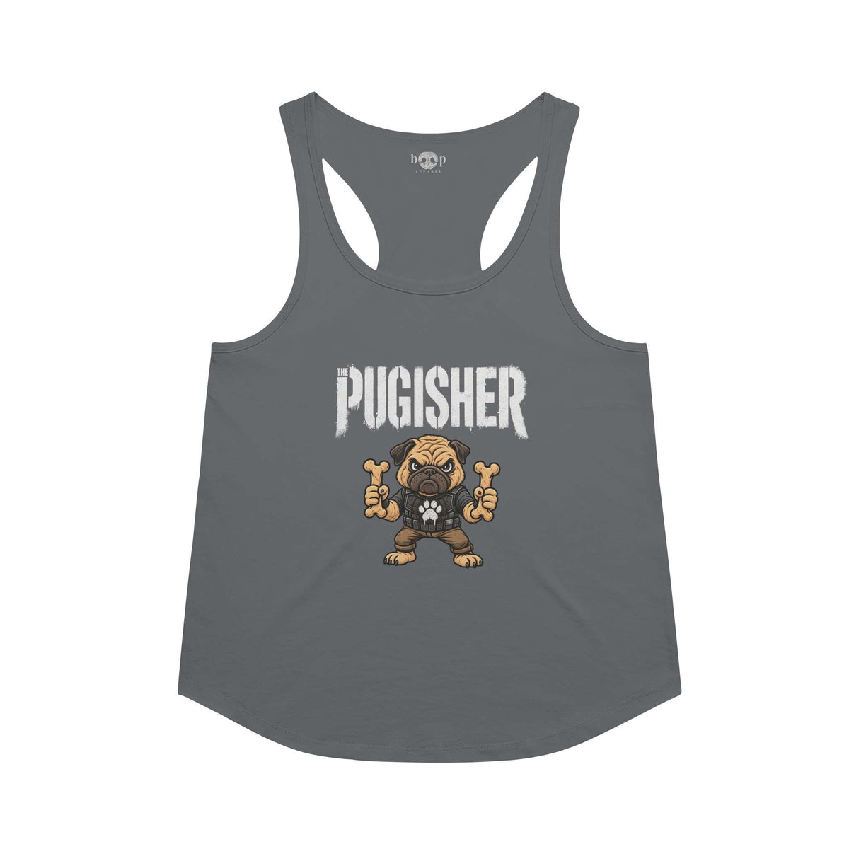 Pugisher Racerback Tank in Indigo