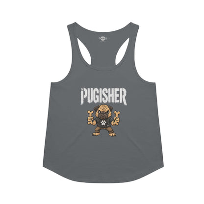Pugisher Racerback Tank in Indigo
