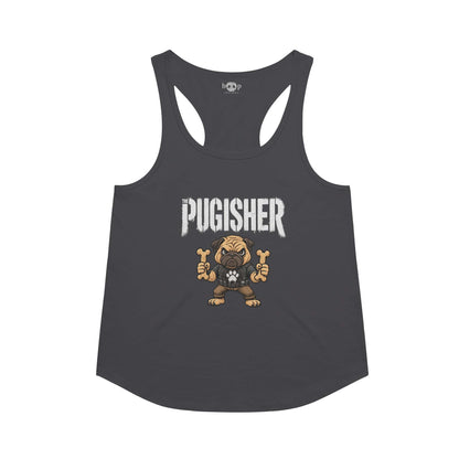 Pugisher Racerback Tank in Vintage Black