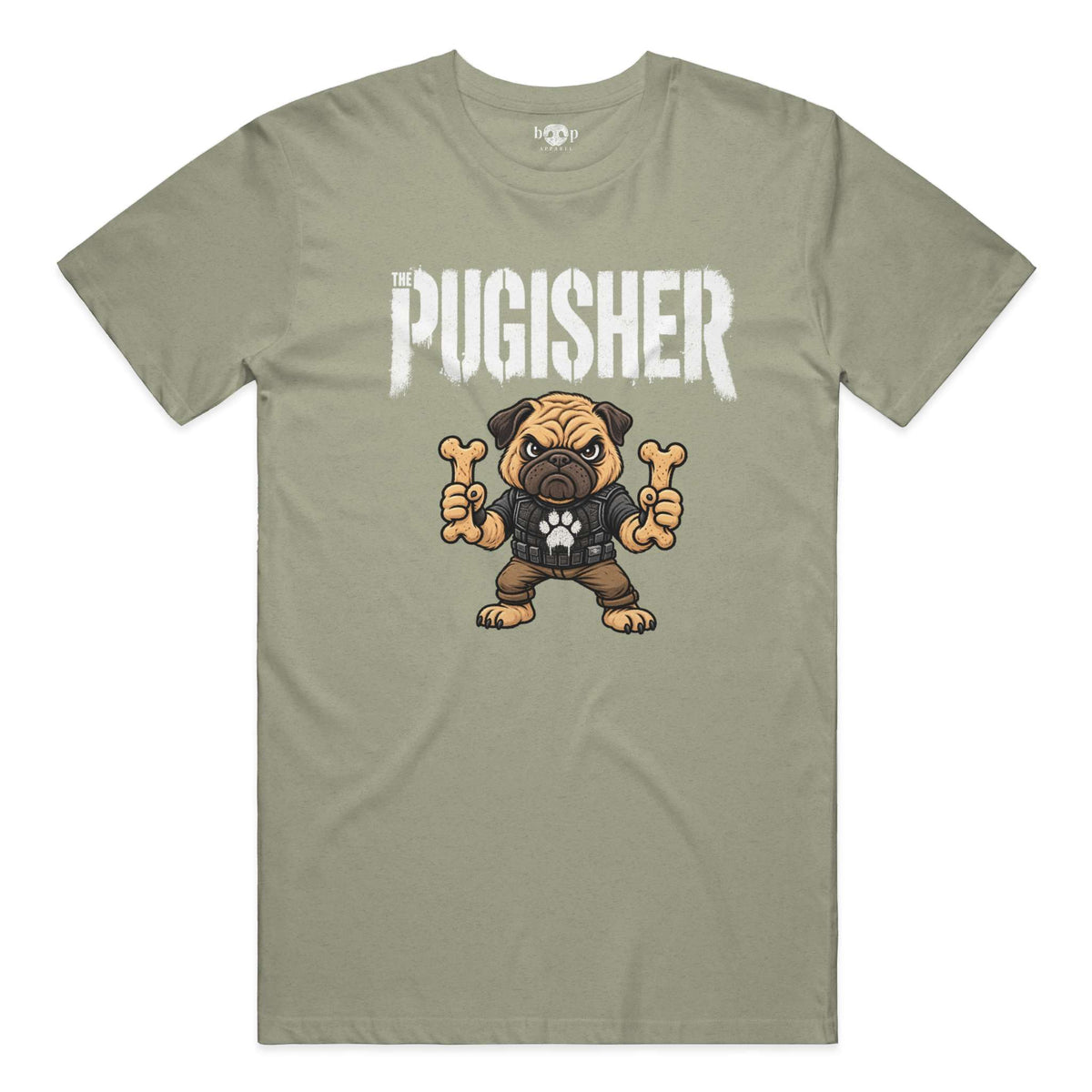Pugisher Everyday T in Heather Olive