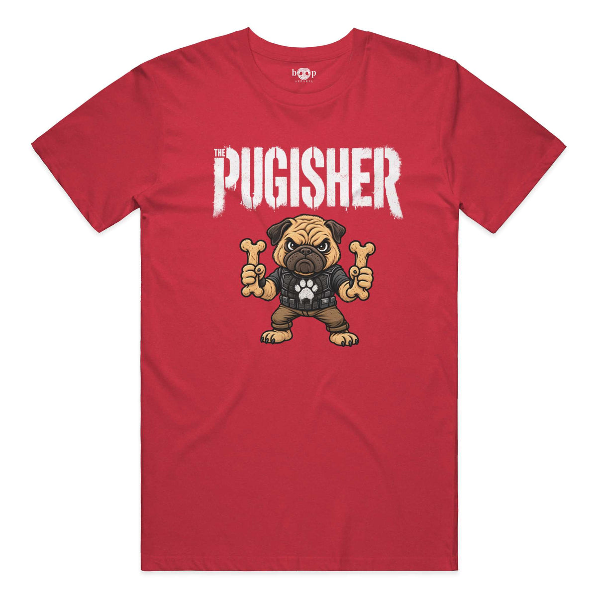 Pugisher Everyday T in Heather Red