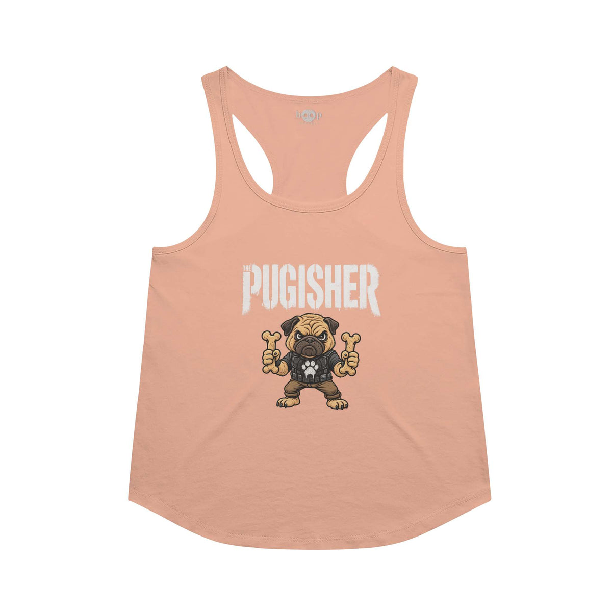 Pugisher Racerback Tank in Vintage Light Orange