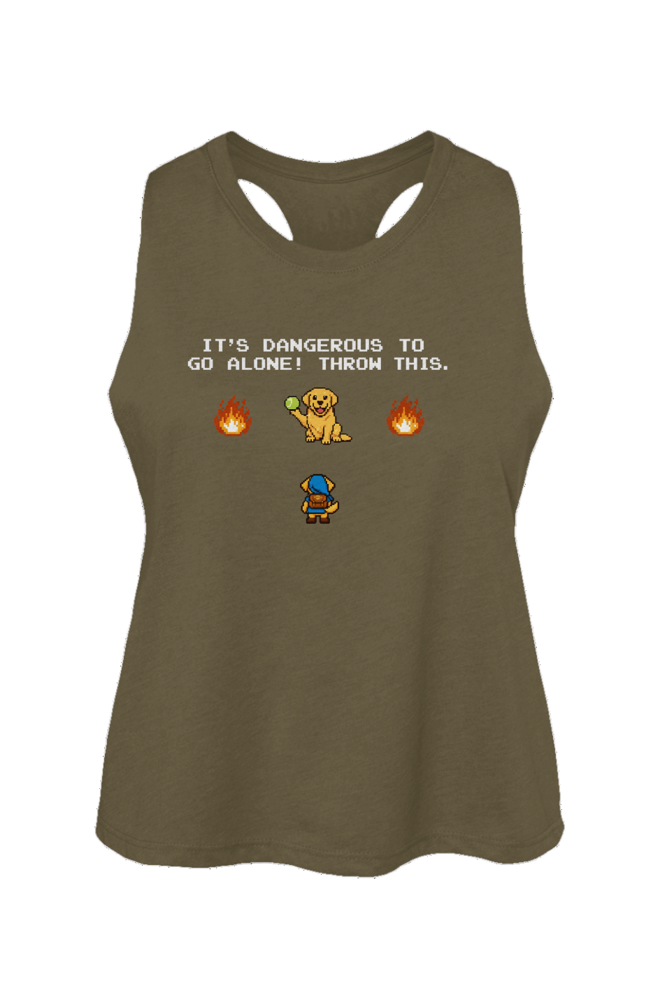 The Legend of Fetch Crop Tank in Heather Olive