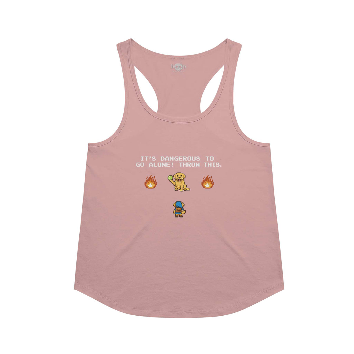 The Legend of Fetch Racerback Tank in Desert Pink
