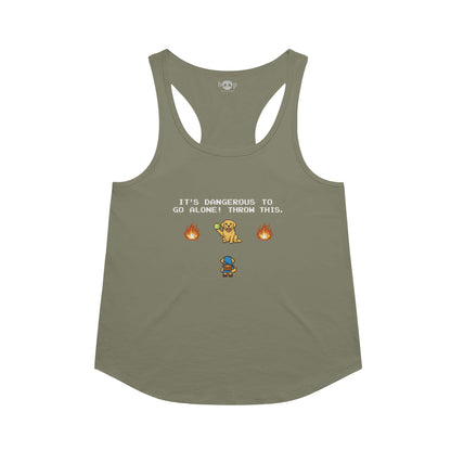 The Legend of Fetch Racerback Tank in Military Green