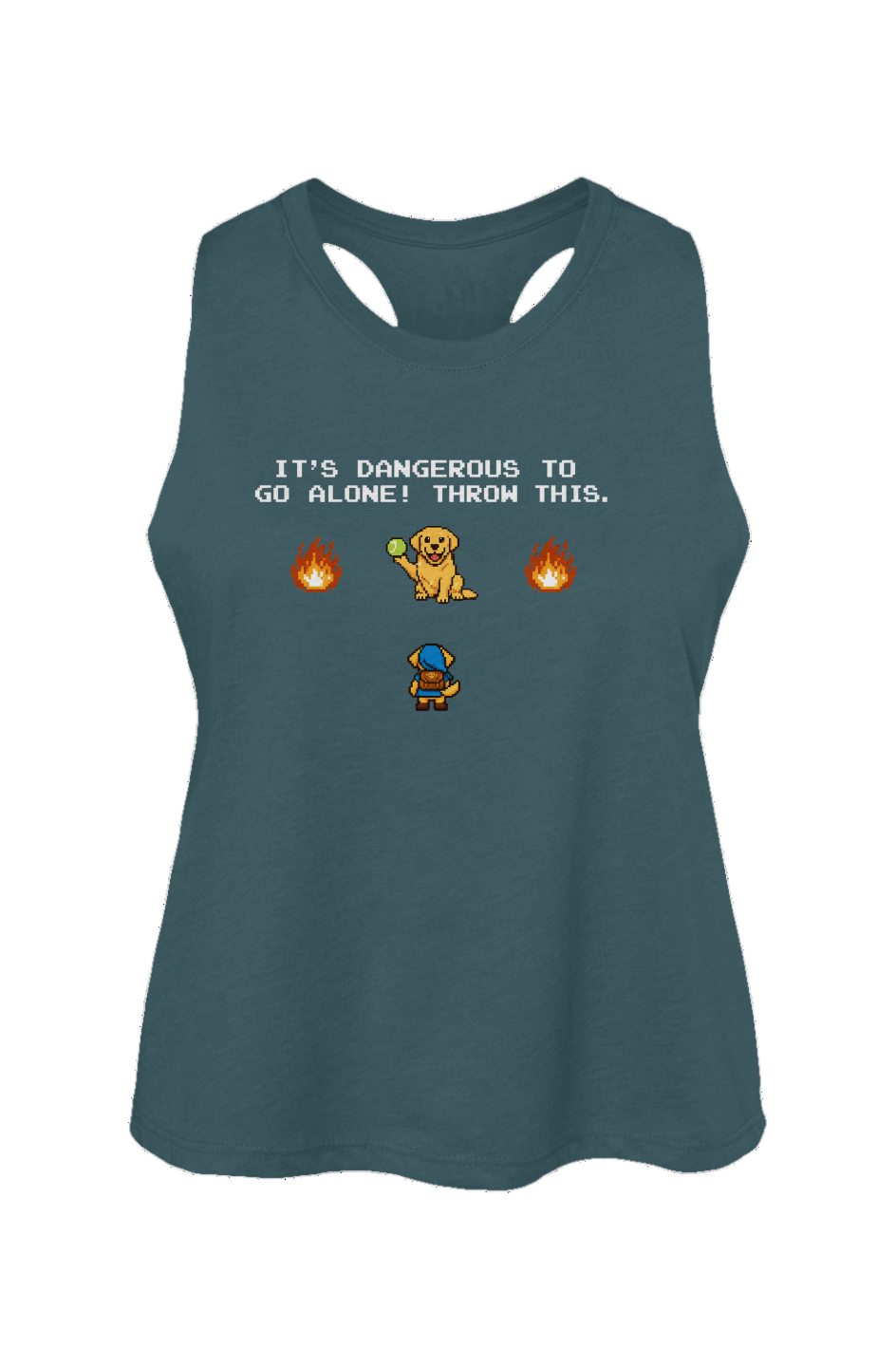 The Legend of Fetch Crop Tank in Heather Deep Teal