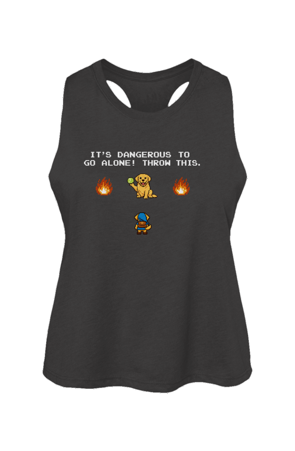 The Legend of Fetch Crop Tank in Dark Grey Heather