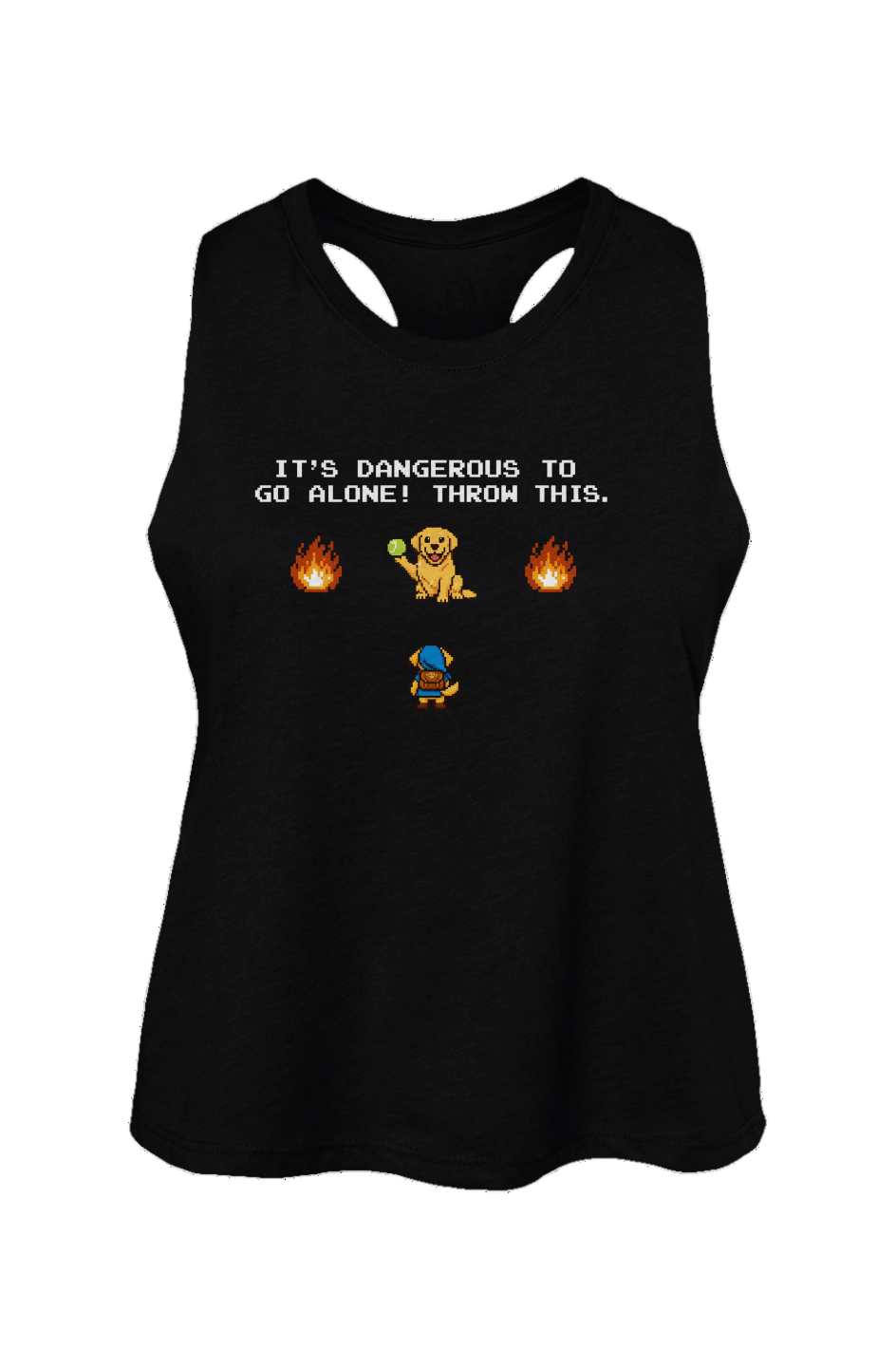 The Legend of Fetch Crop Tank in Solid Black Blend