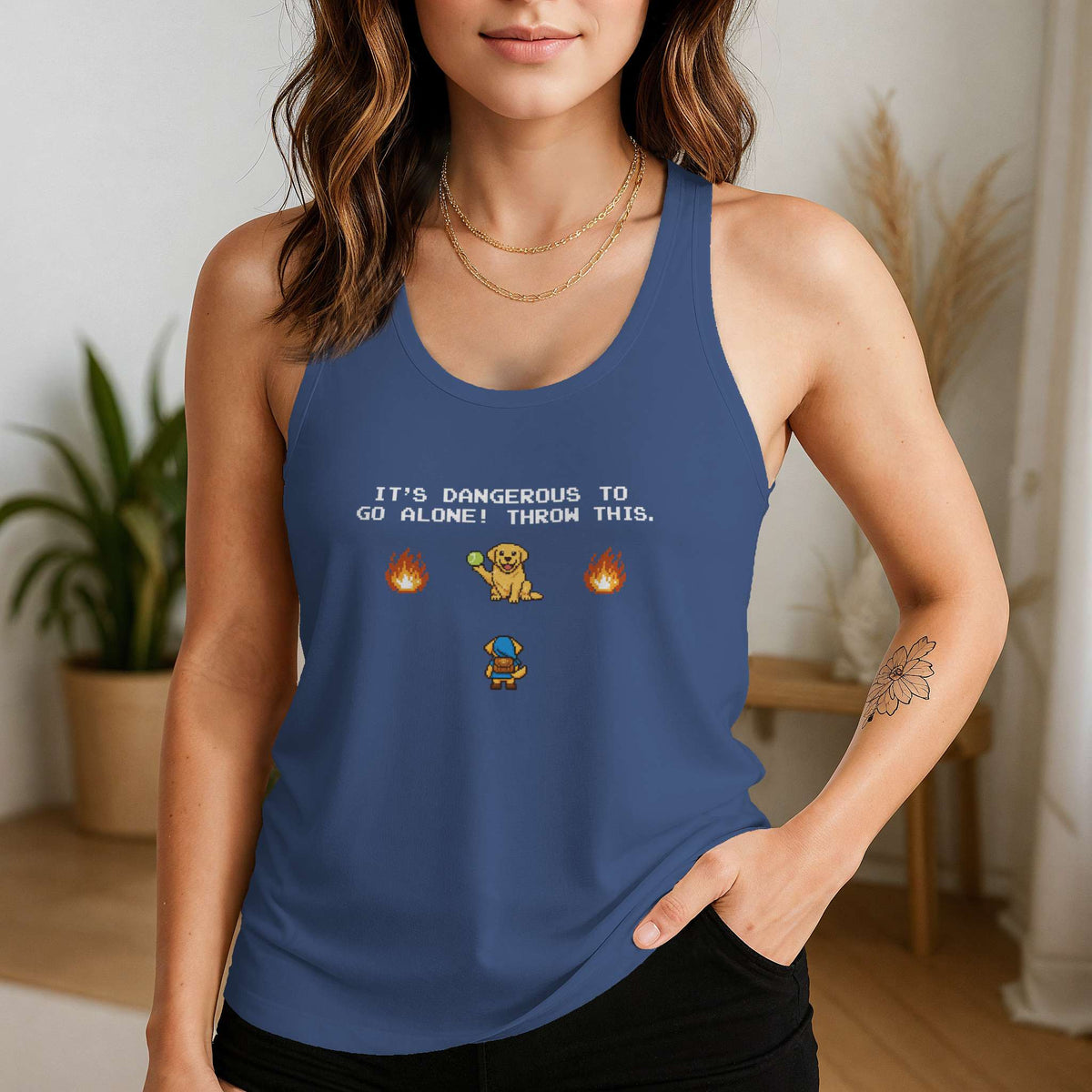 The Legend of Fetch Racerback Tank in Vintage Royal, alternate view 1