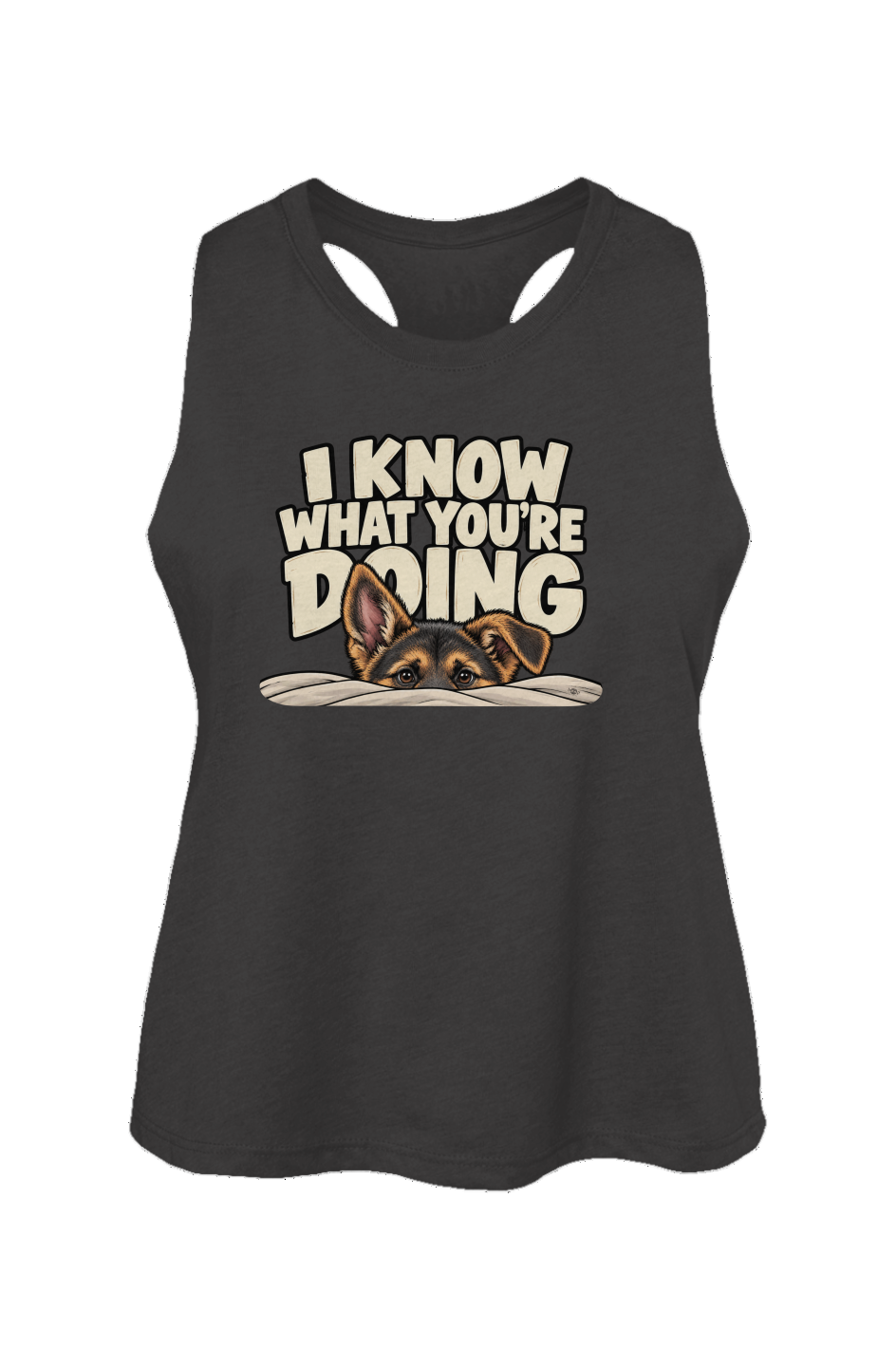 I Know What You're Doing Crop Tank in Dark Grey Heather