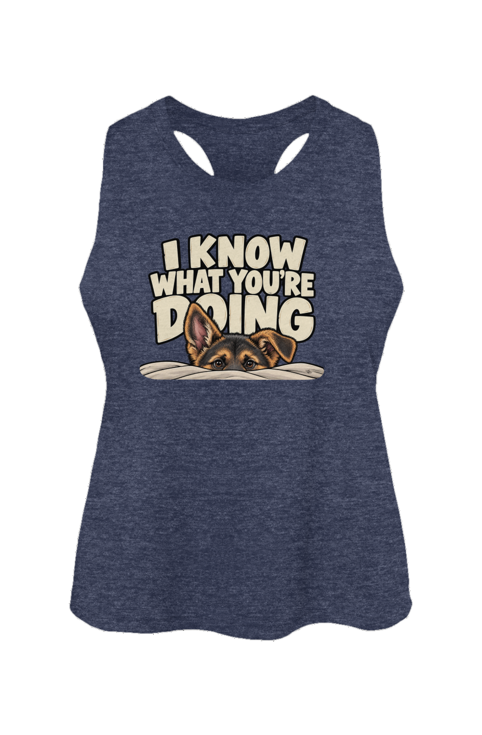 I Know What You're Doing Crop Tank in Heather Navy