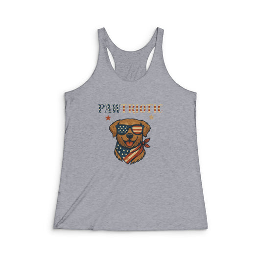 Pawtriotic - Women's Tri-Blend Racerback Tank