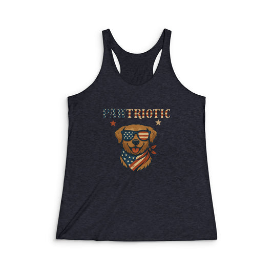 Pawtriotic - Women's Tri-Blend Racerback Tank