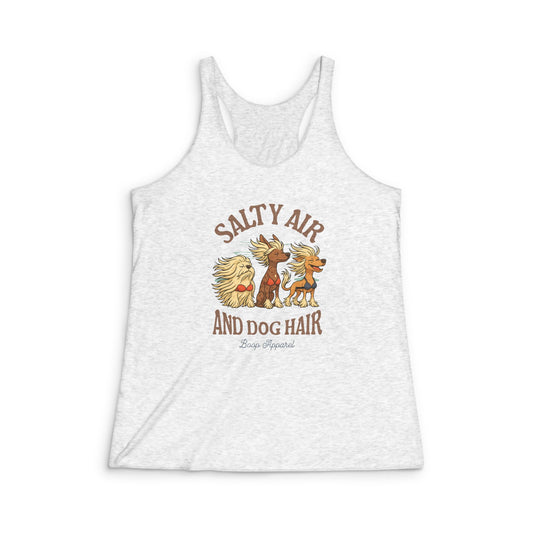 Salty Air and Dog Hair - Women's Tri-Blend Racerback Tank