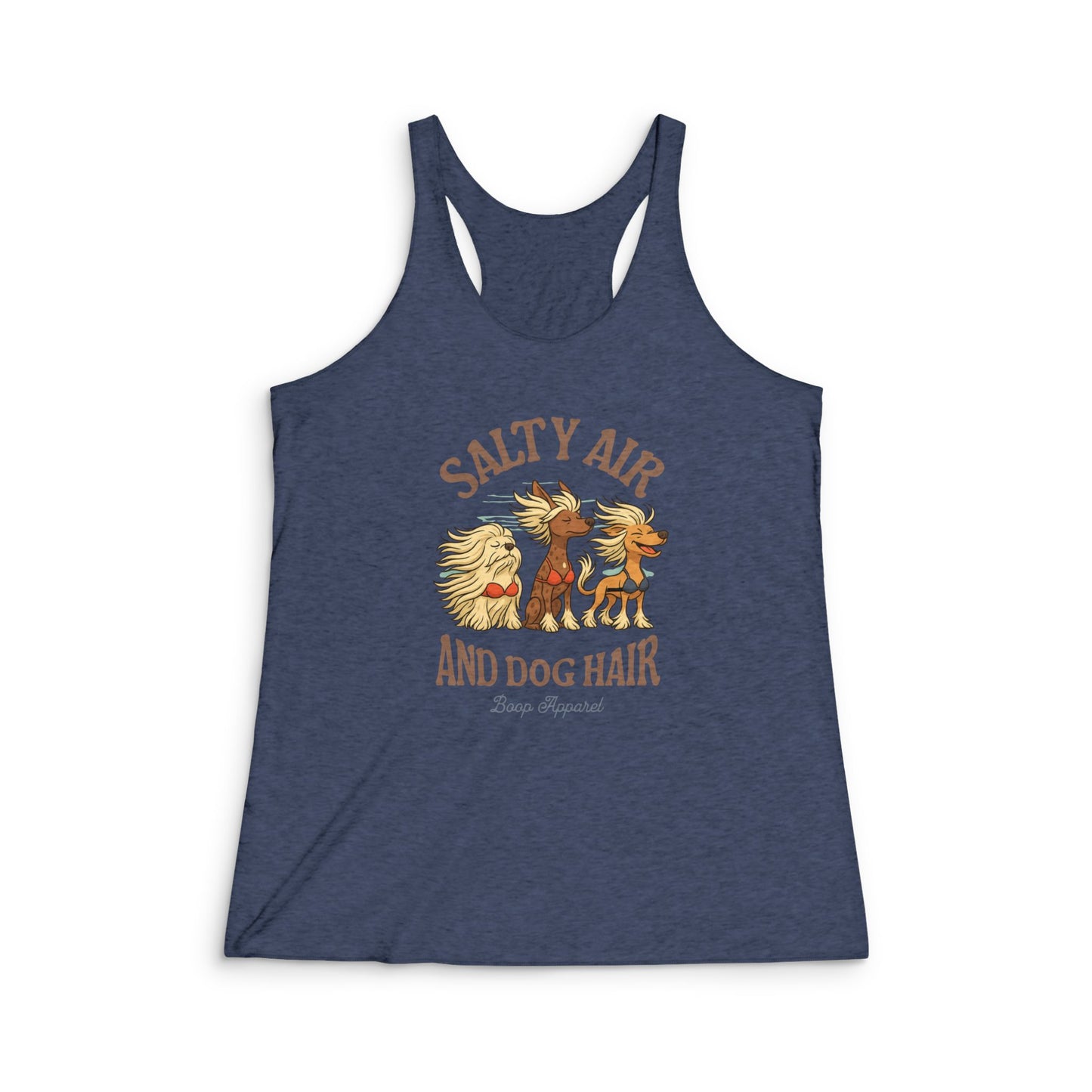 Salty Air and Dog Hair - Women's Tri-Blend Racerback Tank