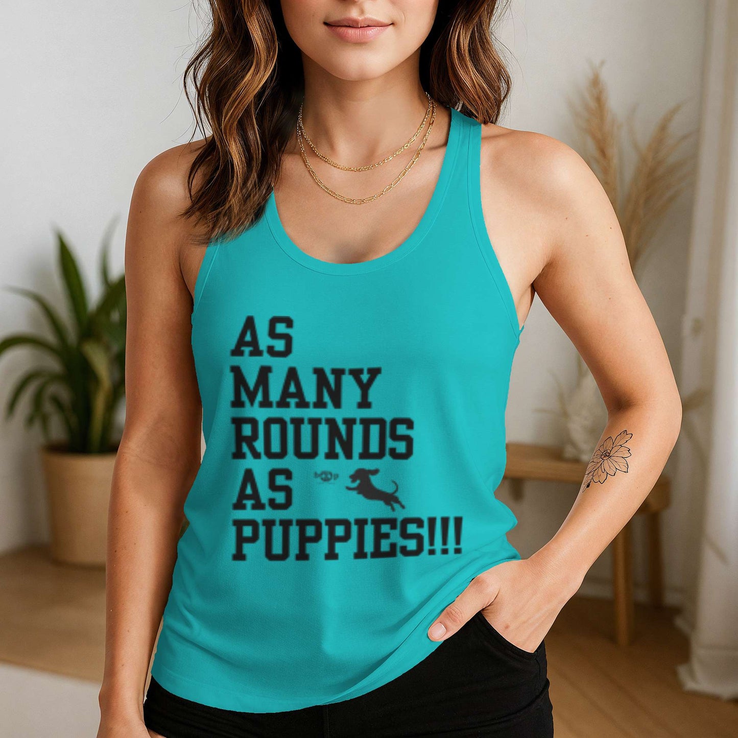 Funny dog owner t-shirt with sarcastic humor -AMRAPuppies - Racerback Tank