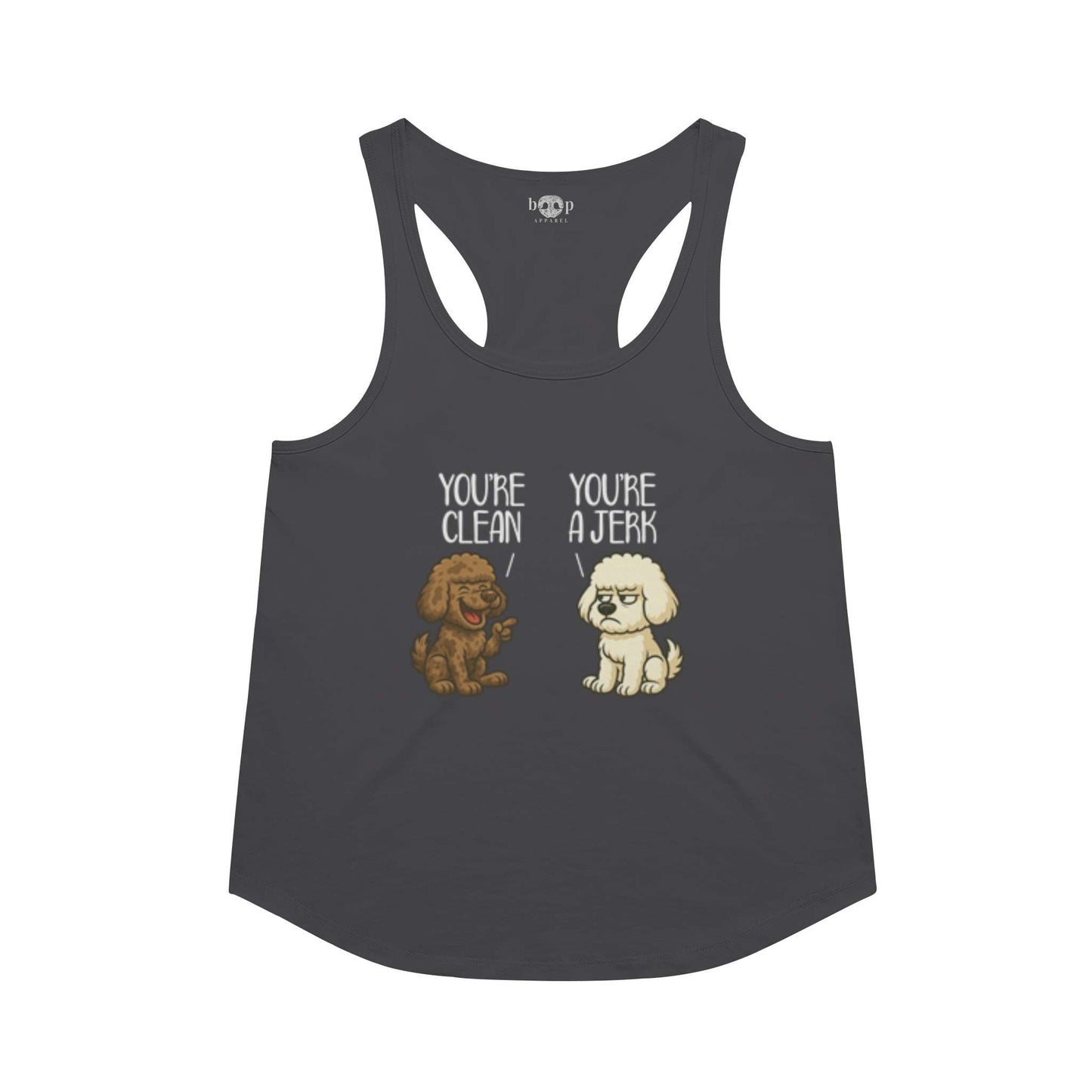 Funny dog owner t-shirt with sarcastic humor -Clean and Jerk - Racerback Tank