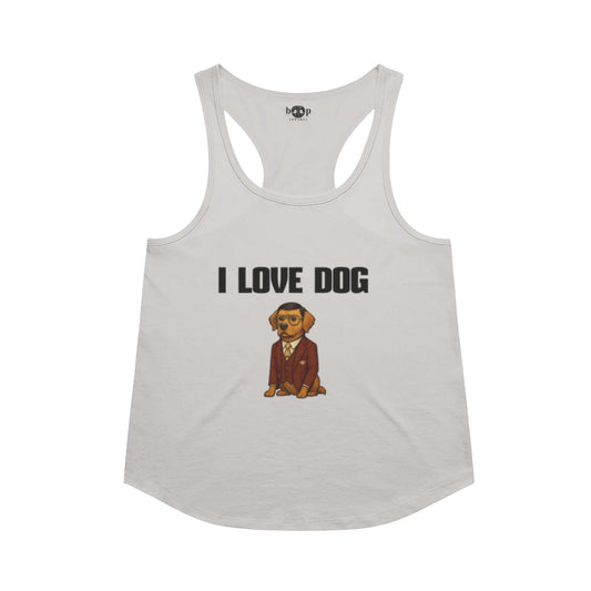 Funny dog owner t-shirt with sarcastic humor -I love Dog - Racerback Tank