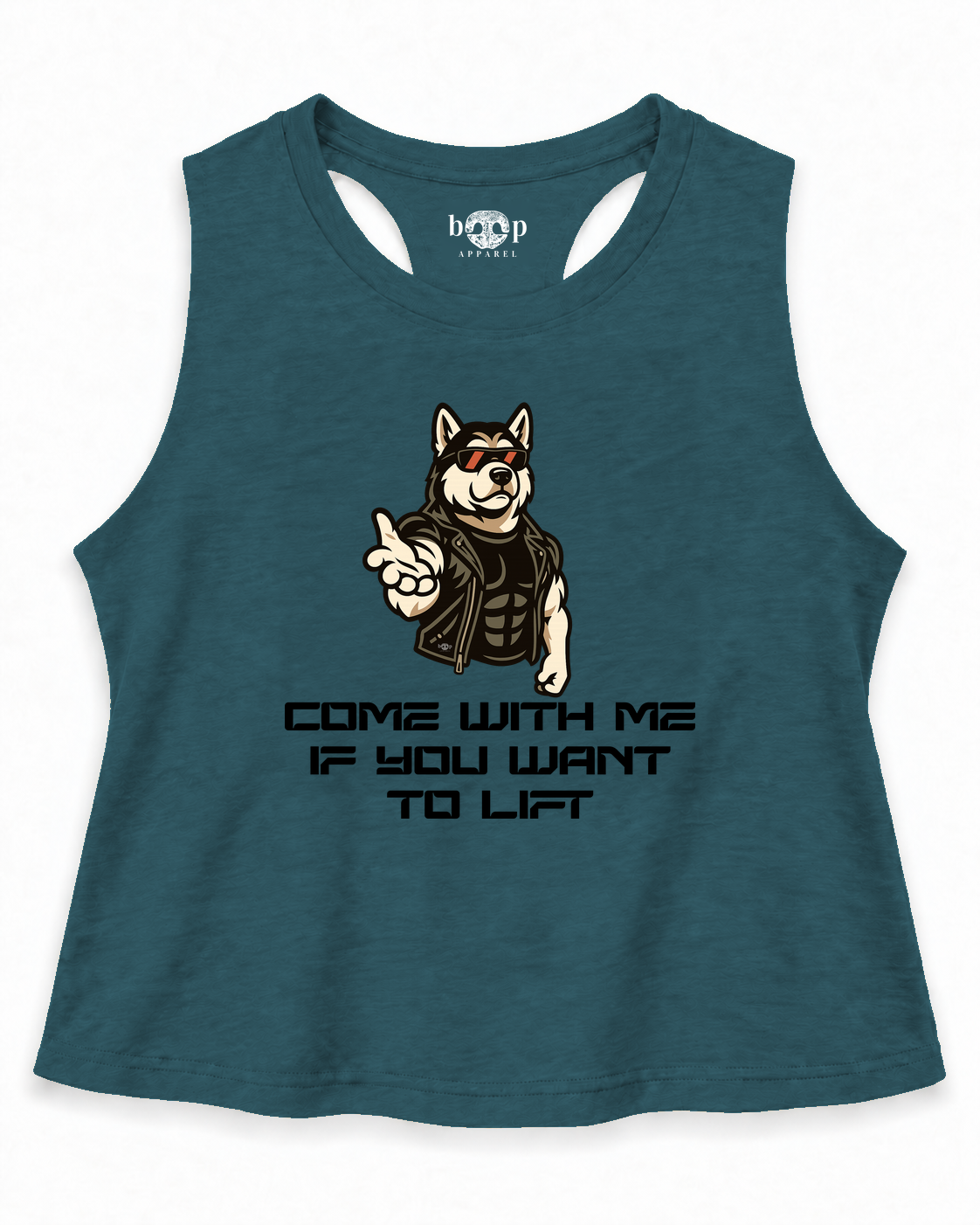 Come With Me Crop Tank — Heather Deep Teal