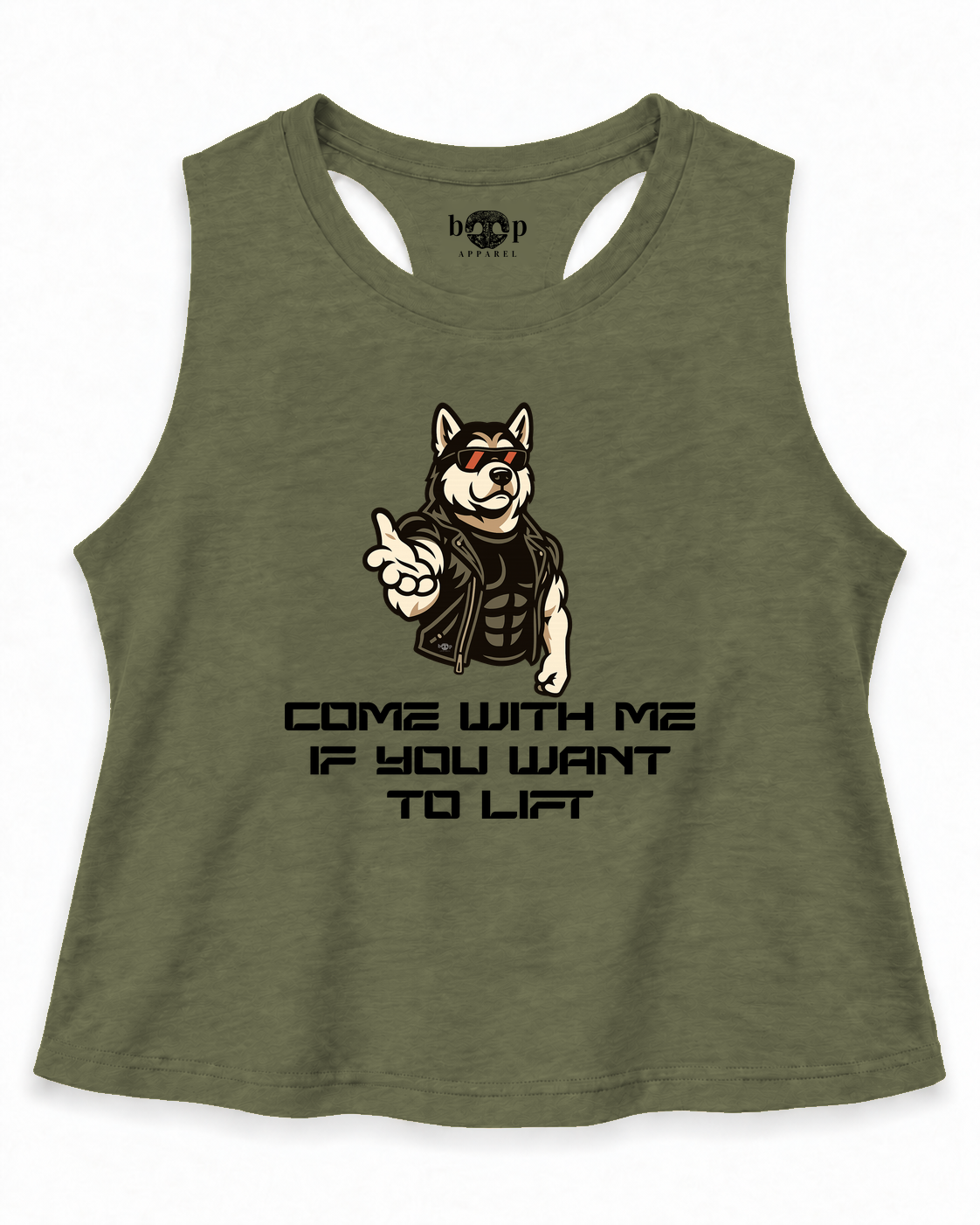 Come With Me Crop Tank — Heather Olive