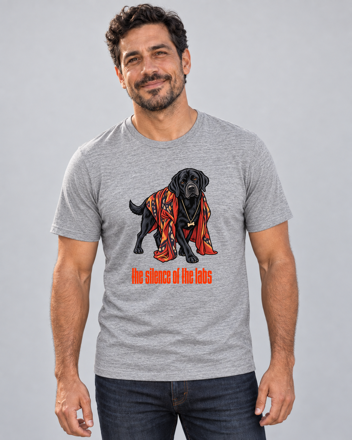 Dave wearing The Silence of the Labs Everyday T in Athletic Heather