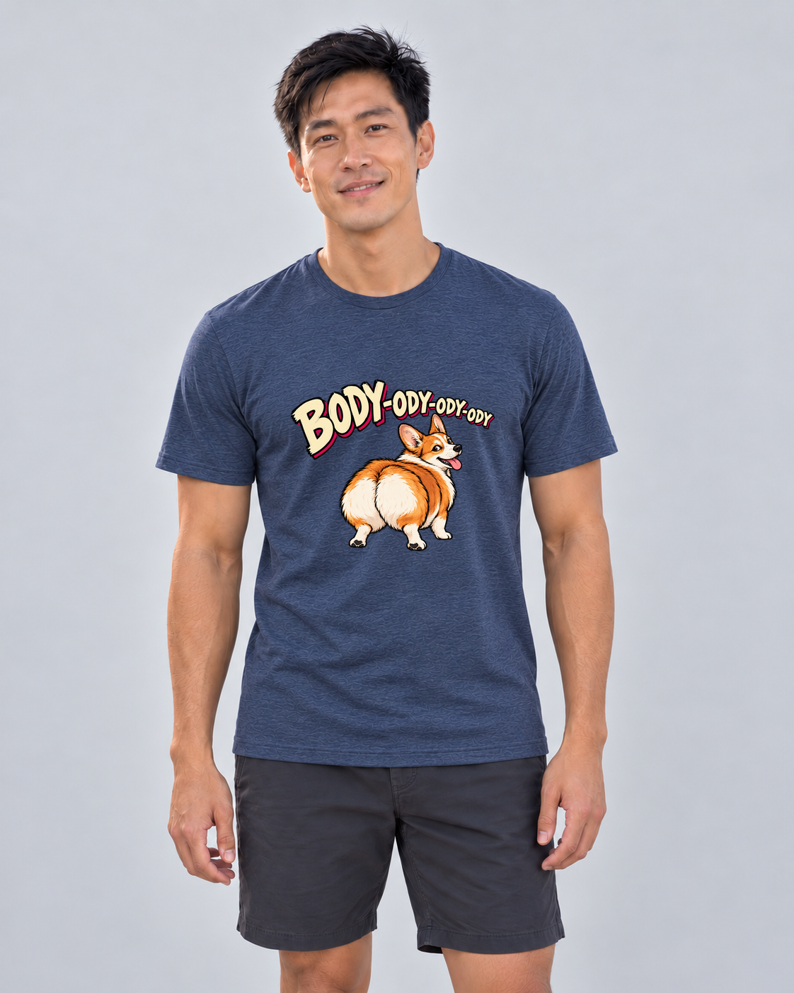 Finn wearing Body-ody Everyday T in Heather Navy