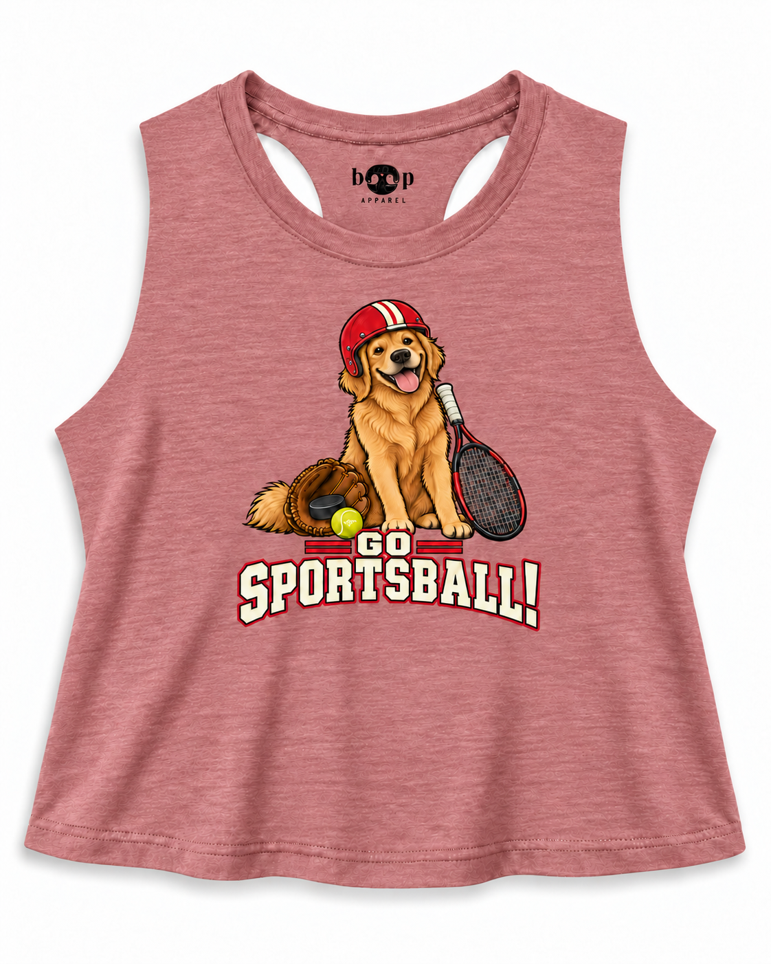 Go Sportsball crop tank — Heather Mauve flat