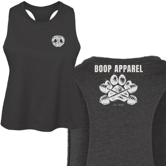 Funny dog owner t-shirt with sarcastic humor -Iron Paw (White) - Crop Tank