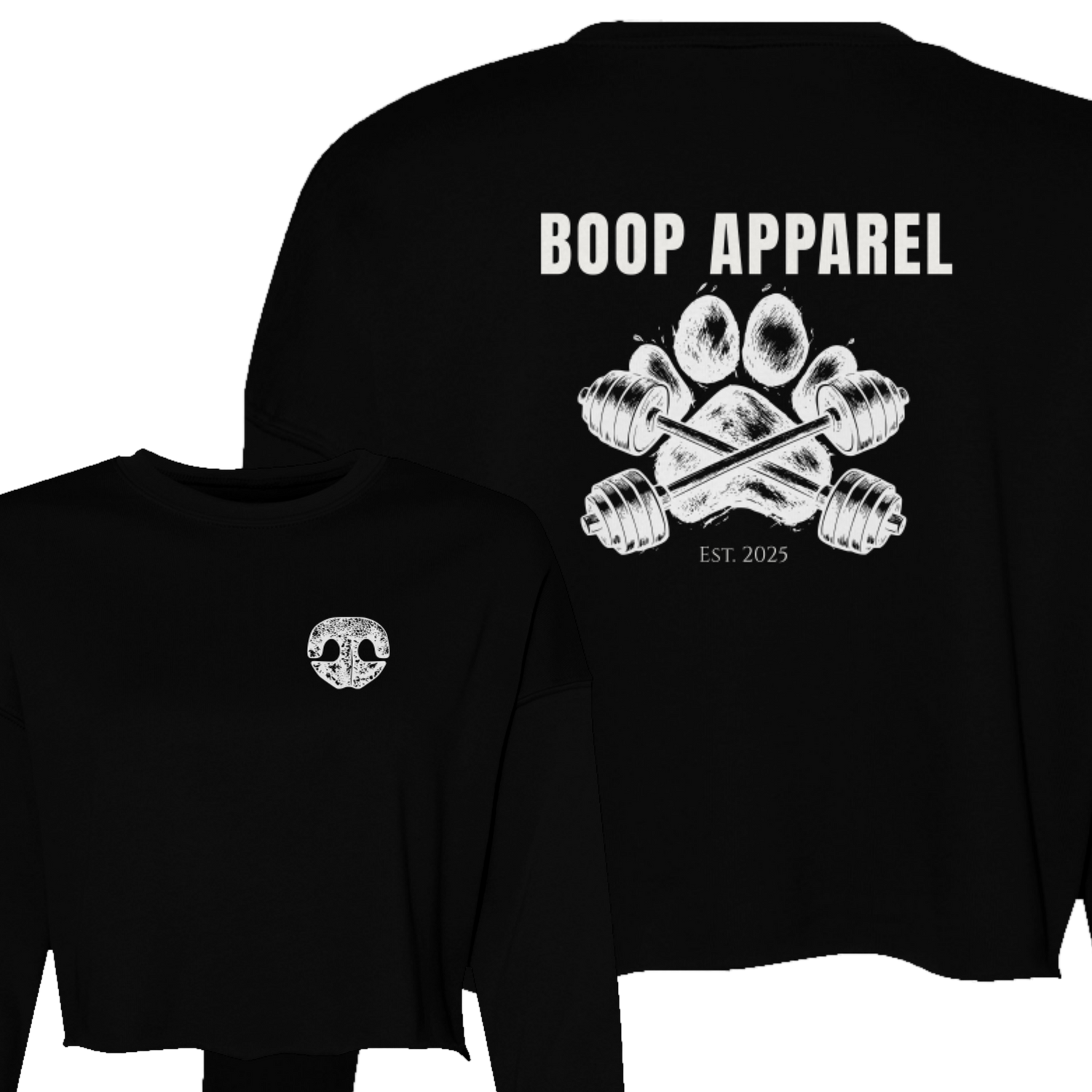 Funny dog owner t-shirt with sarcastic humor -Iron Paw (White) - Crop Sweatshirt