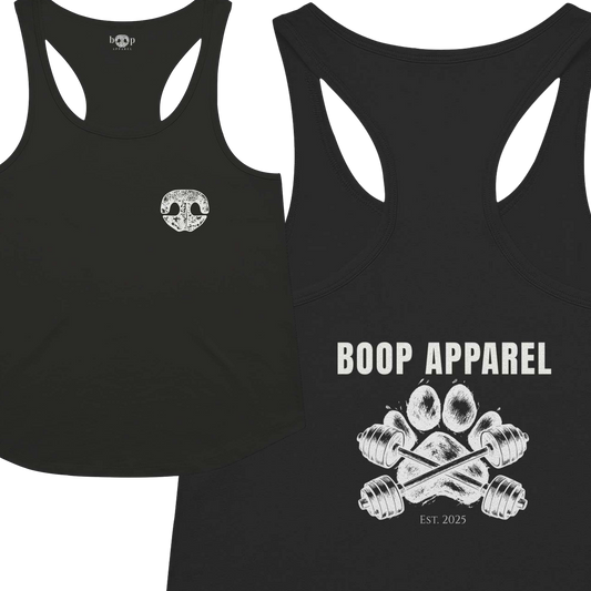 Funny dog owner t-shirt with sarcastic humor -Iron Paw (White) - Racerback Tank